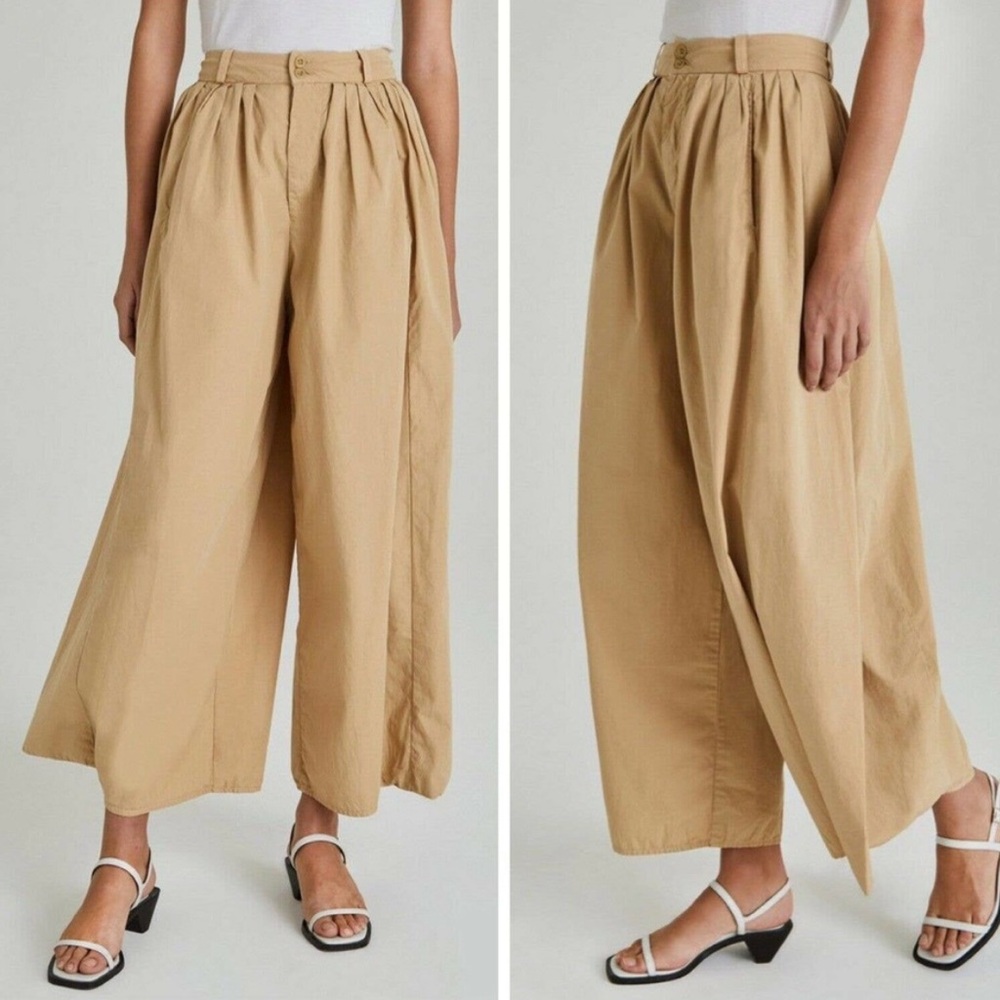 AG ADRIANO GOLDSCHMIED Hadley High Rise
Pleated Culotte Sandy Pail Tan, Size 28